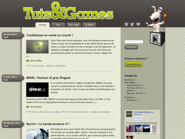 Capture du site Tuts&Games.com